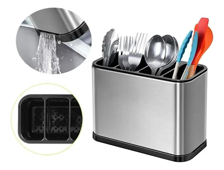 ESCURRIDOR DE UTENSILIOS DE COCINA EN ACERO INOXIDABLE - 1