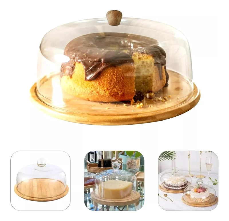 TORTERA ORGANIZADOR DE COCINA 30CM CON TAPA DE BAMBU - 2