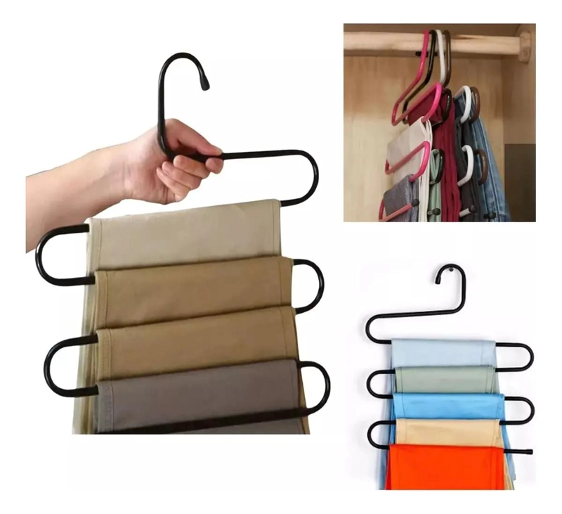 PACK DE 2 GANCHOS COLGADORES METALICOS PARA PANTALONES - 6