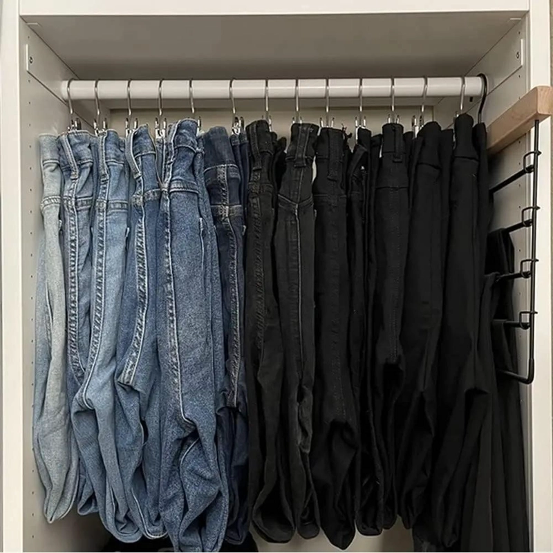 PERCHAS DE METAL CON PINZAS PARA FALDAS Y PANTALONES 10 PIEZAS - 2