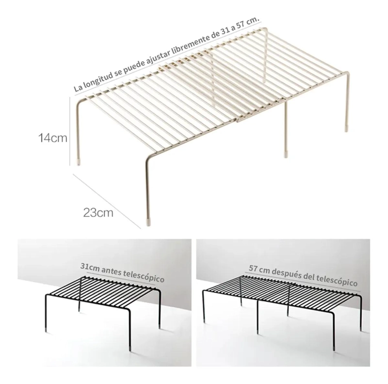 JUEGO DE 3 ESTANTES EXTENSIBLES DE HIERRO PARA COCINA - 2