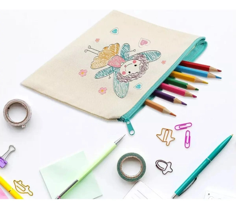 ESTUCHE COSMETIQUERO LONA 20X14CM IDEAL PARA PERSONALIZAR - 7