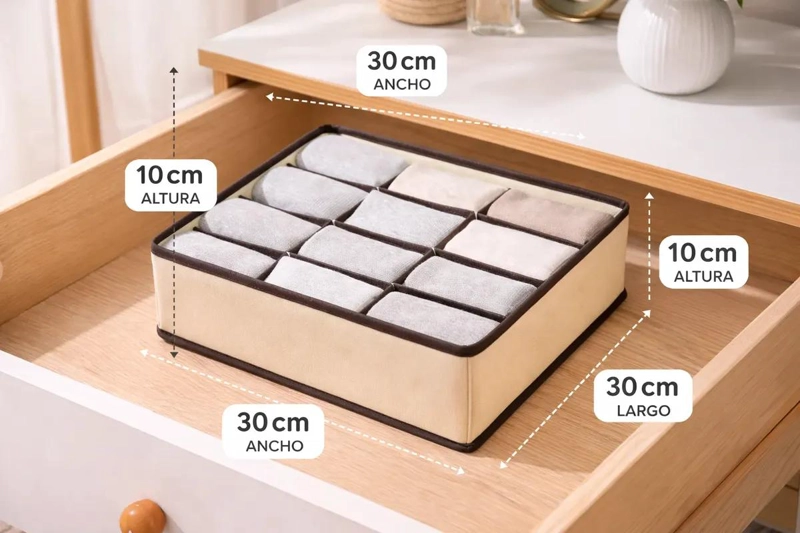 ORGANIZADOR DE ROPA INTERIOR CON 12 DIVISIONES PARA CAJON - 2
