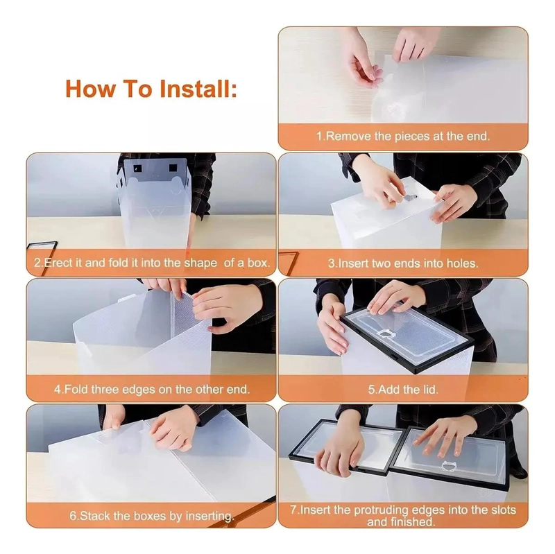 PACK DE 6 ORGANIZADORES DE ZAPATOS TRANSPARENTES PARA ALMACENAMIENTO - 7