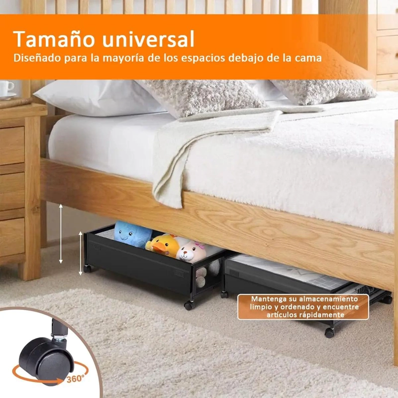 CONTENEDOR DE ALMACENAMIENTO BAJO CAMA CON RUEDAS 60X42CM - 5