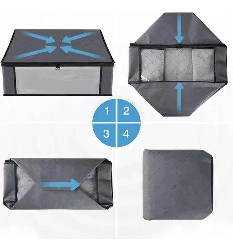 PACK DE 3 ORGANIZADORES DE ALMACENAMIENTO DE ROPA GRIS - 3