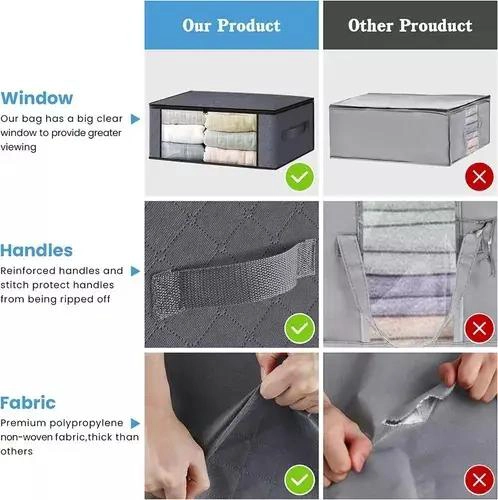 PACK DE 3 ORGANIZADORES DE ALMACENAMIENTO DE ROPA GRIS - 7