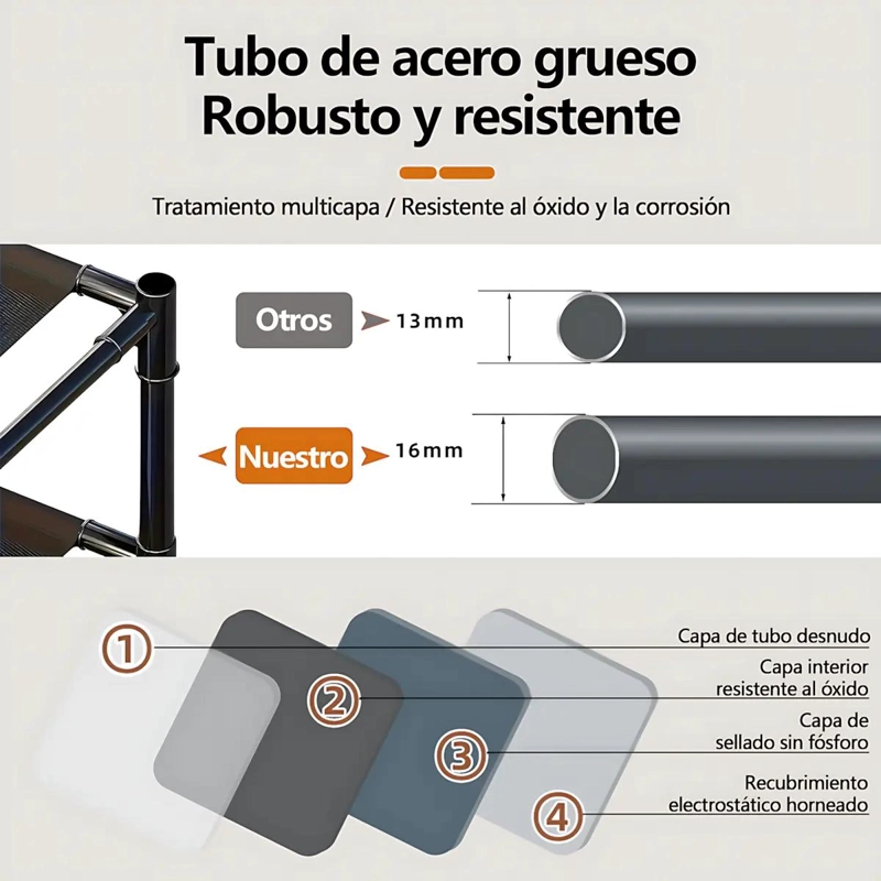 ZAPATERO PERCHERO DE ACERO METALICO 5 NIVELES CON GANCHOS - 7