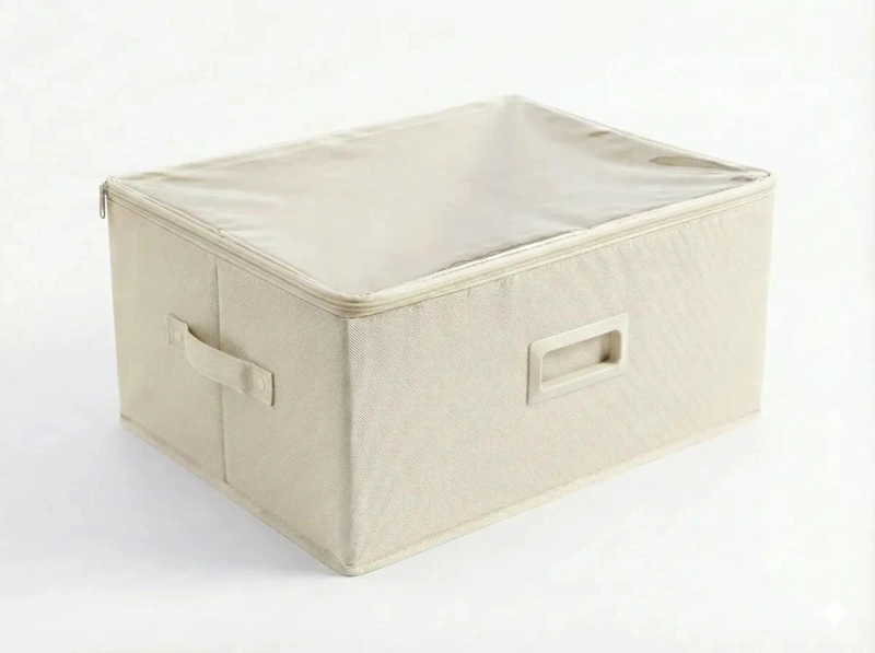 CAJA PLEGABLE ORGANIZADORA PARA ROPA CON TAPA TRANSPARENTE - 1