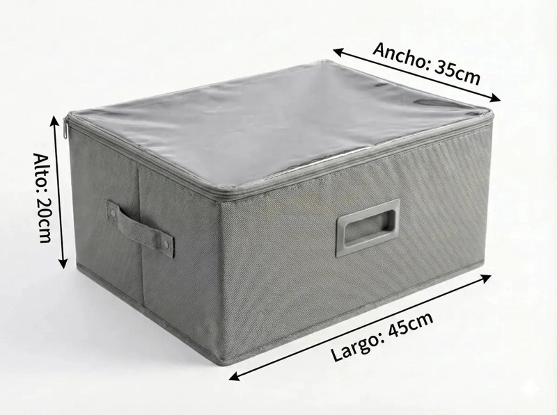 CAJA PLEGABLE ORGANIZADORA PARA ROPA CON TAPA TRANSPARENTE - 2