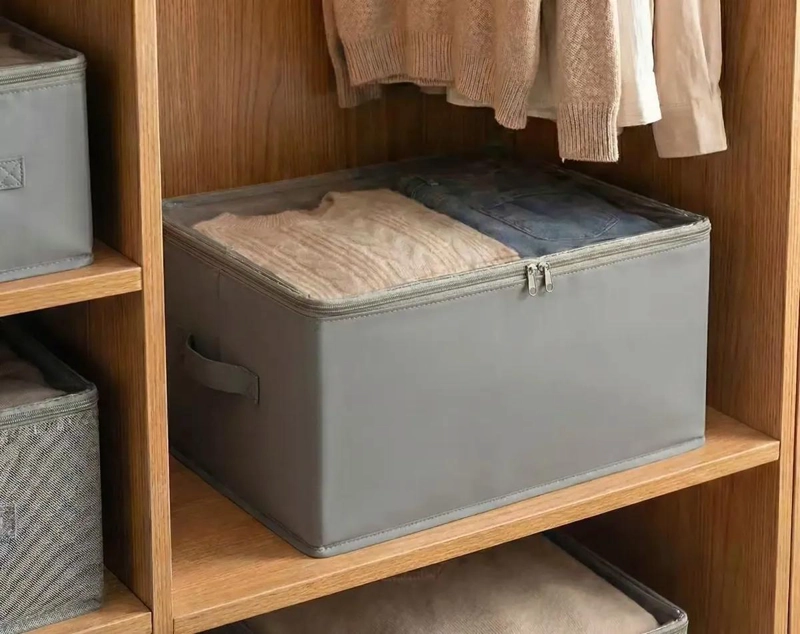 CAJA PLEGABLE ORGANIZADORA PARA ROPA CON TAPA TRANSPARENTE - 3