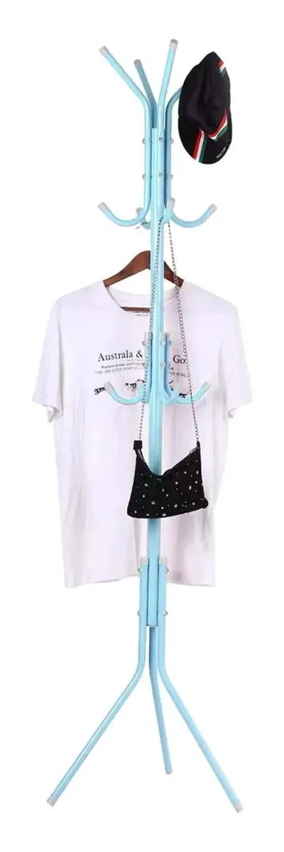 COLGADOR TRIPODE METALICO PARA ROPA Y ACCESORIOS AZUL - 1