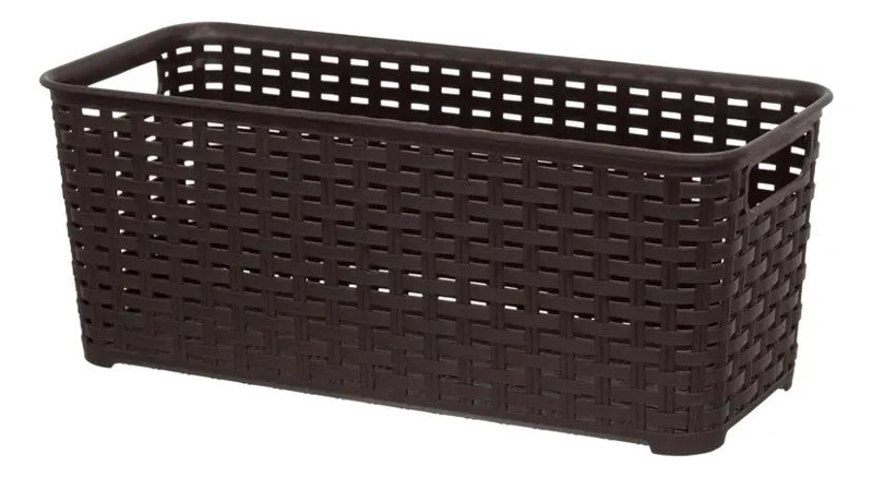 CANASTILLA ORGANIZADORA 5.5 LITROS COLOR MARRON PARA ALMACENAJE - 1