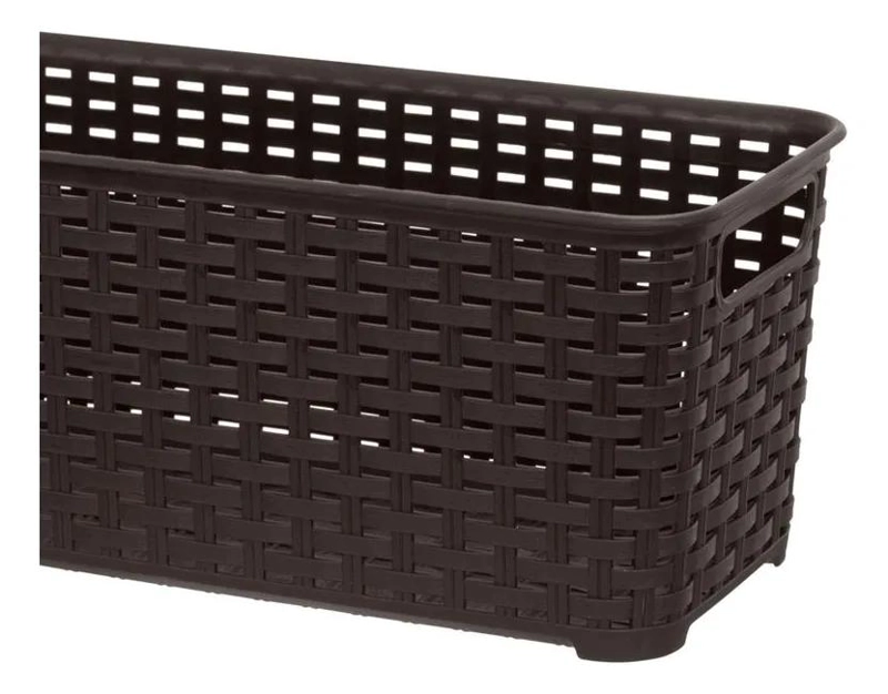 CANASTILLA ORGANIZADORA 5.5 LITROS COLOR MARRON PARA ALMACENAJE - 2
