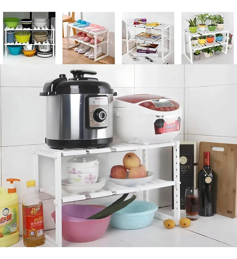ORGANIZADOR DE COCINA EXPANDIBLE BLANCO AJUSTABLE PARA 15 KG - 2