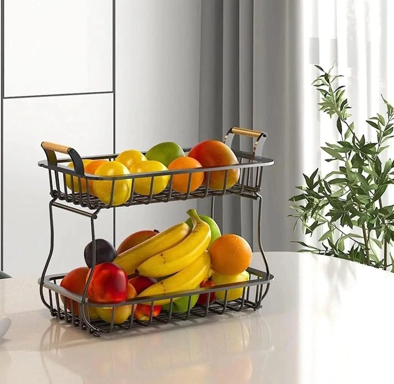 CESTA DE ALMACENAMIENTO DE FRUTAS Y VERDURAS DE 2 NIVELES - 3
