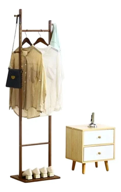 PERCHERO DE PIE Y VELADOR NORDICO PARA DORMITORIO - 1