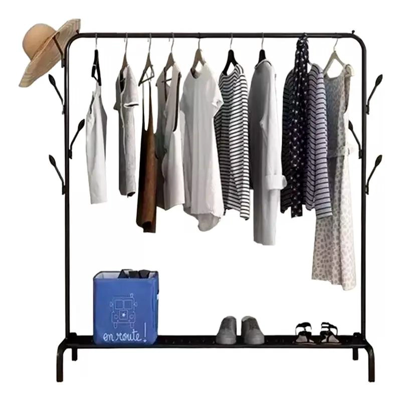 PERCHERO EXHIBIDOR METALICO NEGRO PARA ROPA - 1