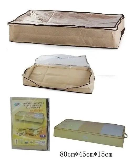 CAJA ORGANIZADORA DE TELA PARA ROPA Y MANTAS 80X45X15 CM - 2