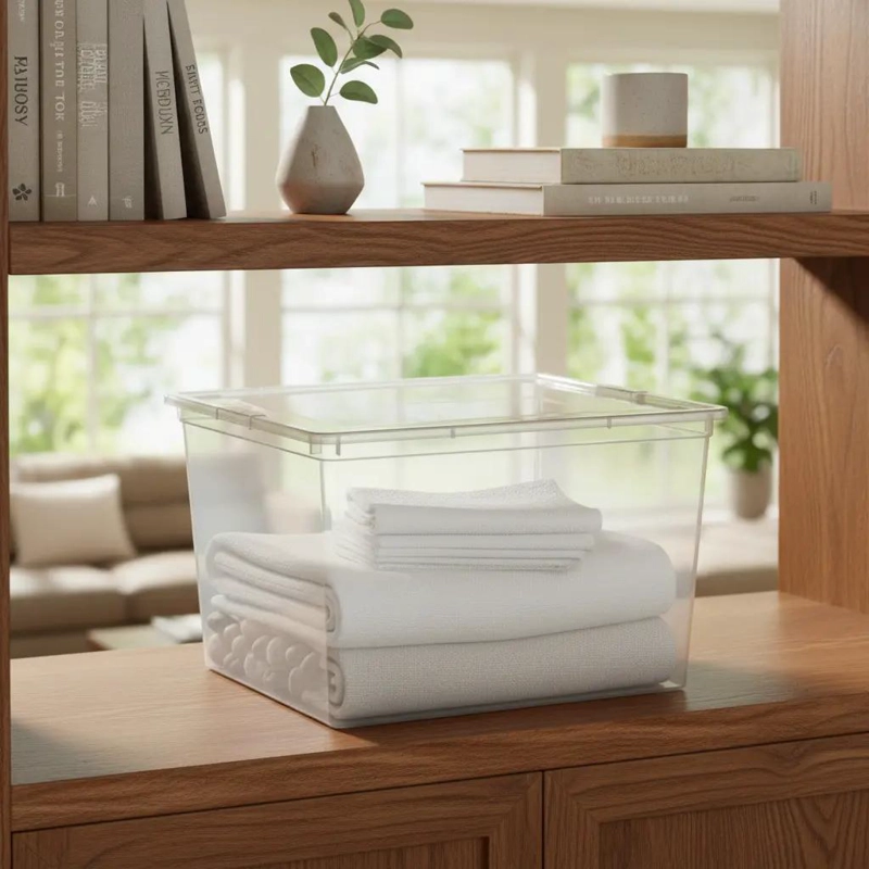 CAJA ORGANIZADORA APILABLE 30 L CON TAPA PARA JUGUETES - 1