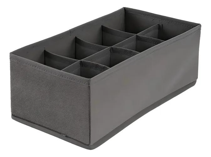PACK DE 2 CAJAS ORGANIZADORAS DE TELA TNT CON 8 DIVISORES - 1