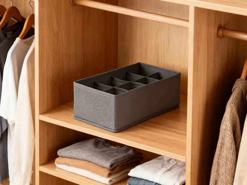 PACK DE 2 CAJAS ORGANIZADORAS DE TELA TNT CON 8 DIVISORES - 3