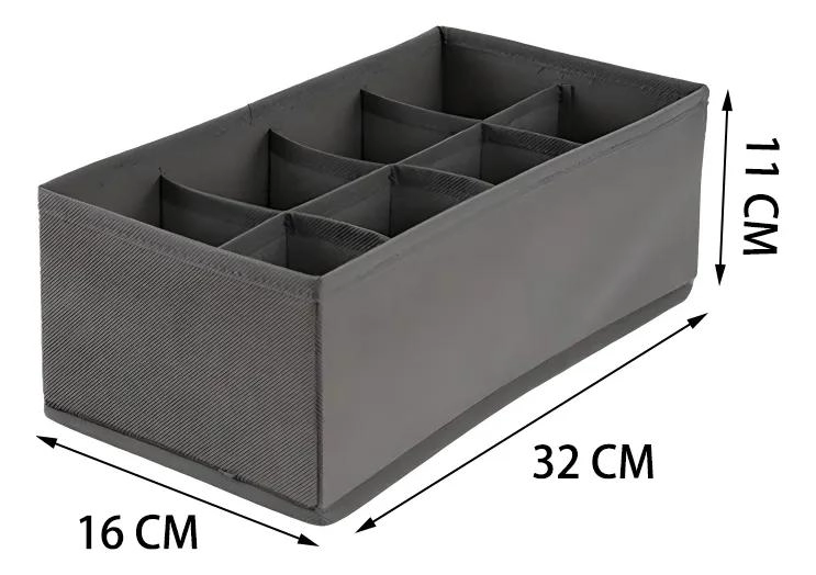 PACK DE 2 CAJAS ORGANIZADORAS DE TELA TNT CON 8 DIVISORES - 4