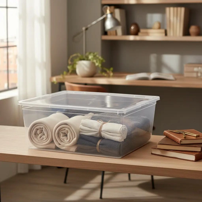CAJA ORGANIZADORA APILABLE 19 LITROS CON TAPA IDEAL PARA JUGUETES - 1