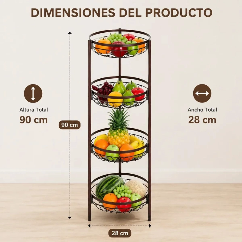 ORGANIZADOR MULTIUSOS PARA FRUTAS Y VERDURAS DE 4 NIVELES - 6
