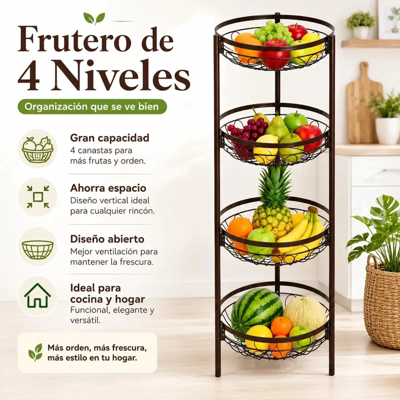 ORGANIZADOR MULTIUSOS PARA FRUTAS Y VERDURAS DE 4 NIVELES - 7