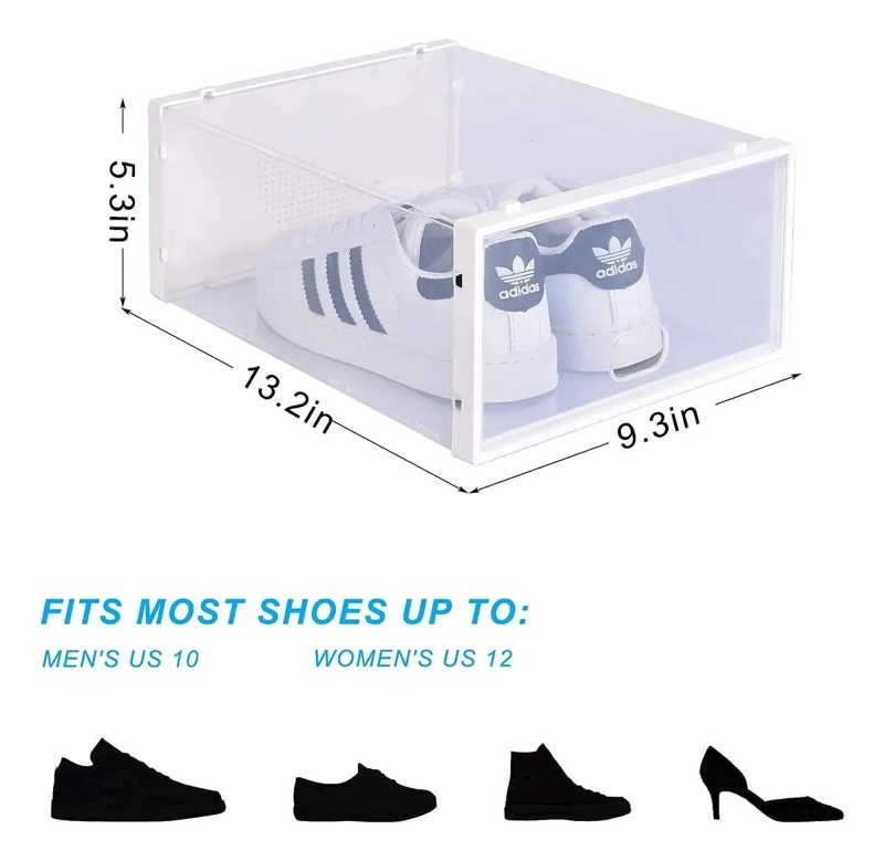 SET DE 4 CAJAS ORGANIZADORAS APILABLES PARA CALZADO - 2