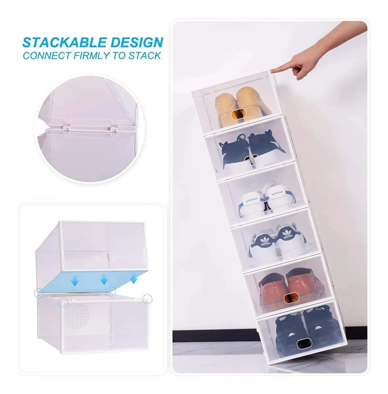 SET DE 4 CAJAS ORGANIZADORAS APILABLES PARA CALZADO - 3