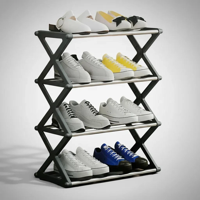 ORGANIZADOR DE ZAPATOS PLEGABLE DE ACERO CON DISEÑO MODERNO - 7