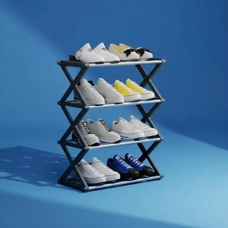 ORGANIZADOR DE ZAPATOS PLEGABLE DE ACERO CON DISEÑO MODERNO - 8