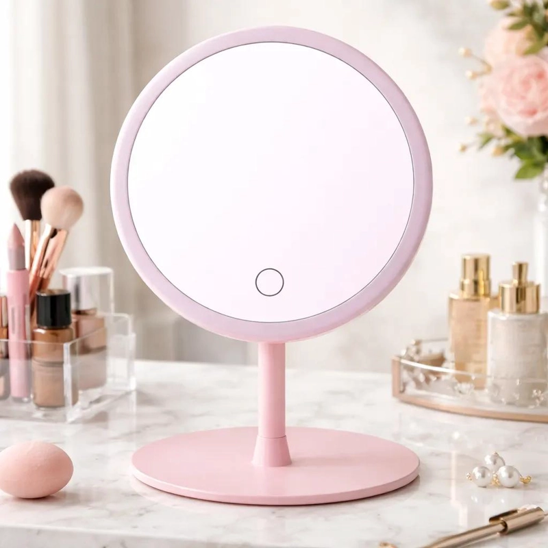 ESPEJO DE MAQUILLAJE LED GIRATORIO Y PLEGABLE CON SOPORTE - 3