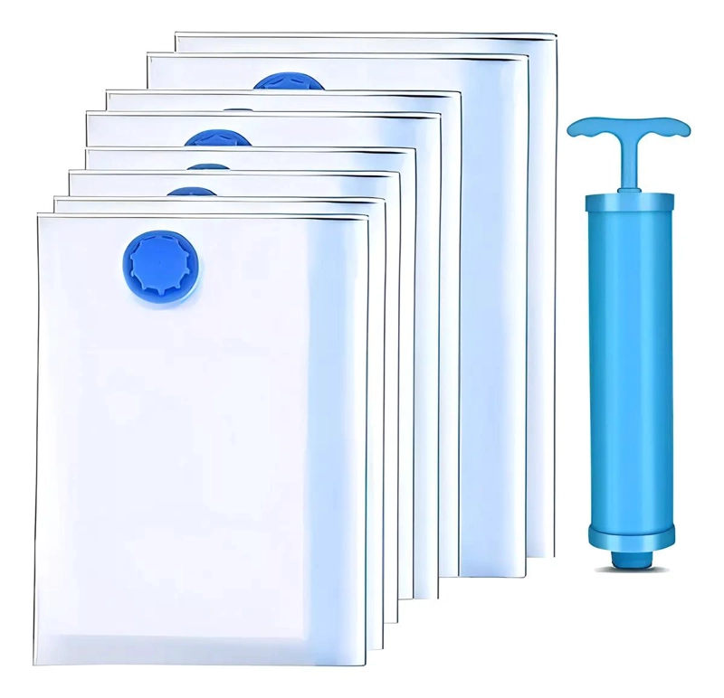 PACK DE 12 BOLSAS ORGANIZADORAS AL VACIO CON BOMBA MANUAL 60X80 CM - 1