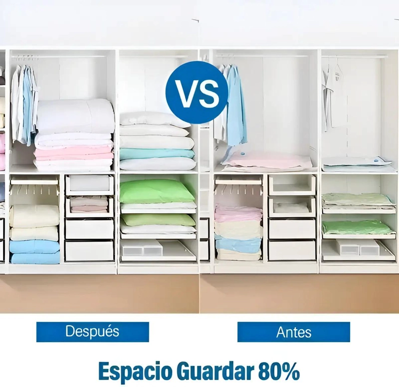 PACK DE 12 BOLSAS ORGANIZADORAS AL VACIO CON BOMBA MANUAL 60X80 CM - 3