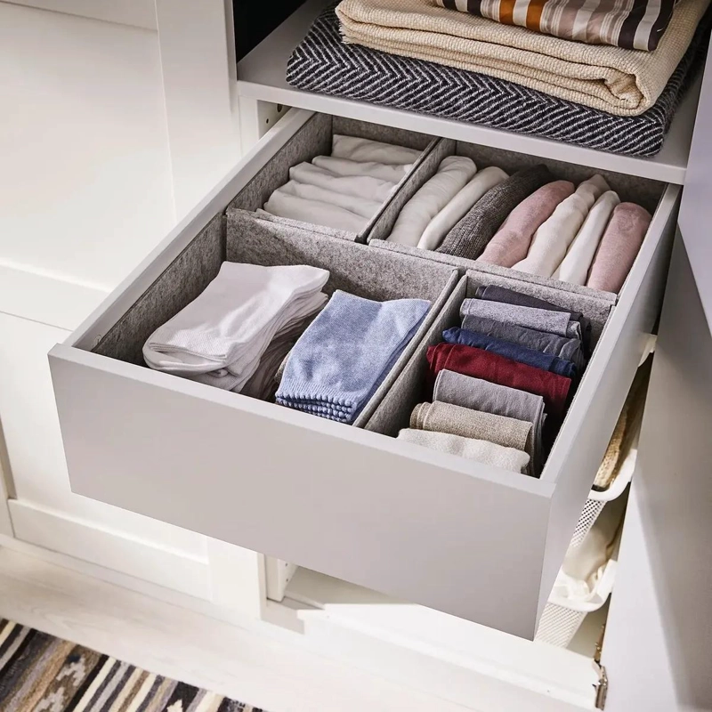CAJAS ORGANIZADORAS DE FIELTRO 25X27X12 CM EN COLOR GRIS - 3