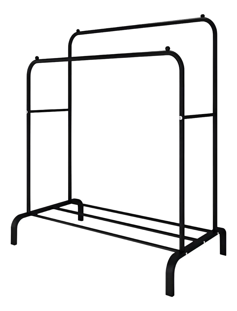 PERCHERO ORGANIZADOR DE ROPA DE METAL COLOR NEGRO PARA CLOSET - 1