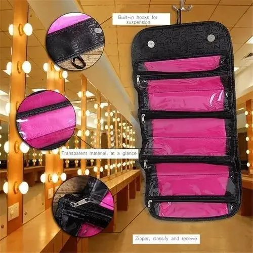 ESTUCHE ORGANIZADOR COSME TICO PLEGABLE CON COMPARTIMENTOS - 4