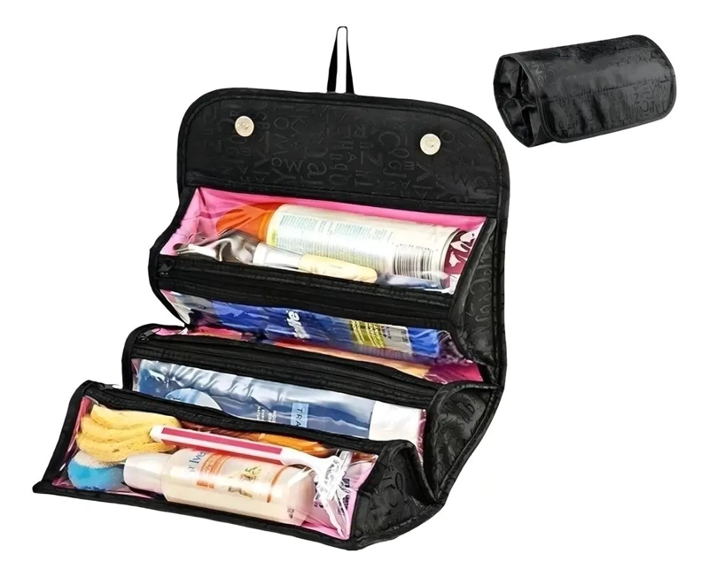 ESTUCHE ORGANIZADOR COSME TICO PLEGABLE CON COMPARTIMENTOS - 6