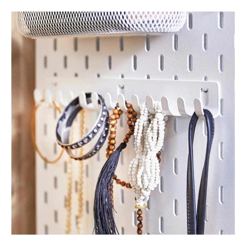 PERCHERO DE PARED CON GANCHOS PARA ORGANIZACION DE ACCESORIOS - 6