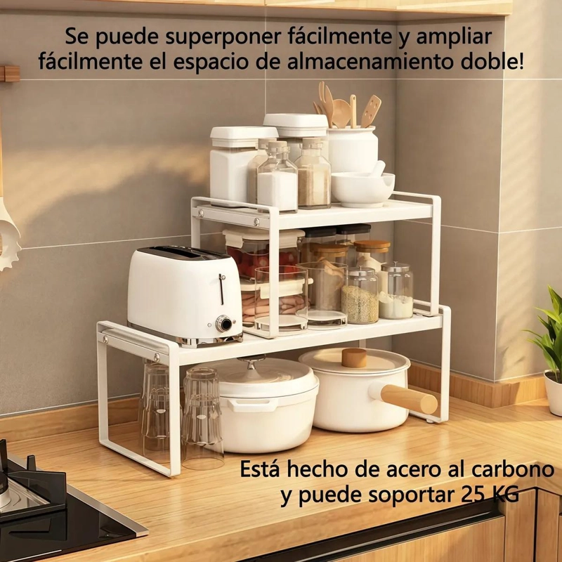 ESTANTE ORGANIZADOR EXTENSIBLE PARA COCINA Y BAÑO - 3