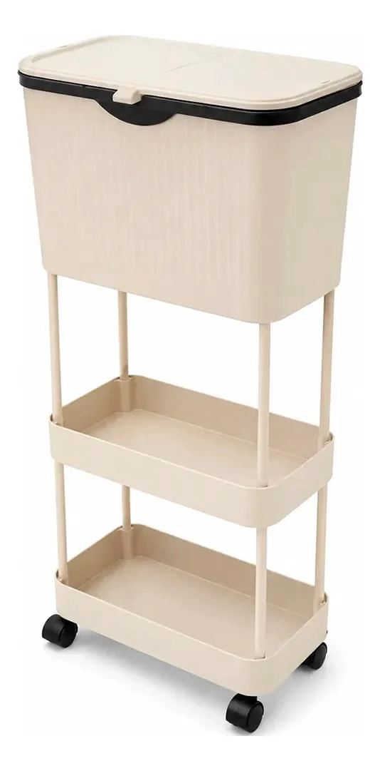CARRO ORGANIZADOR MULTIUSO DE 3 NIVELES CON RUEDAS Y TAPA - 1