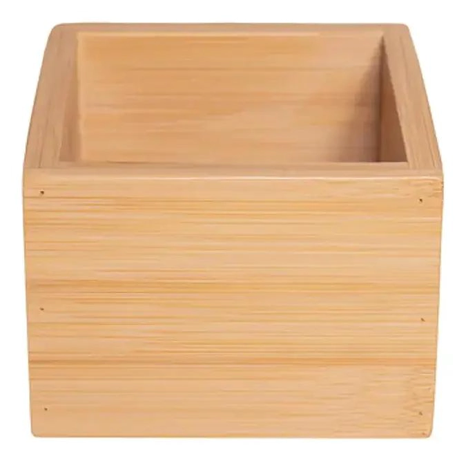 CAJA DE MADERA ORGANIZADOR 9CM X 9CM X 6,5CM PARA DECORACION - 1