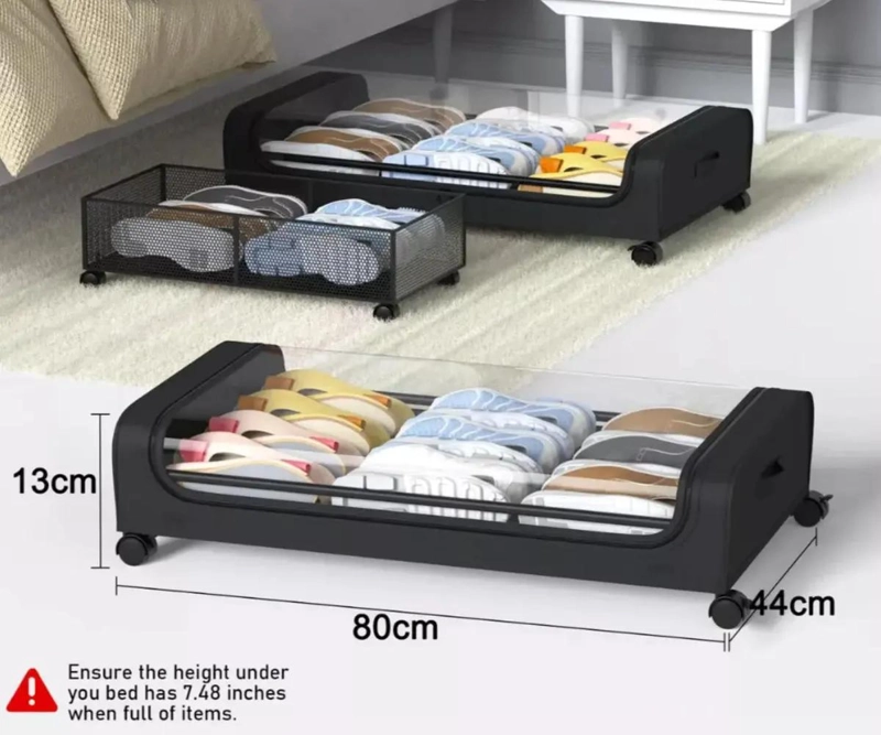 CAJAS ORGANIZADORAS BAJO CAMA CON RUEDAS Y TAPA TRANSPARENTE - 2