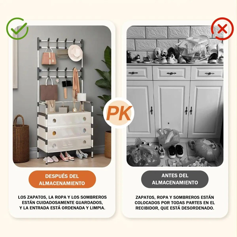 PERCHERO ORGANIZADOR COLGADOR DE 4 NIVELES PARA ROPA Y ZAPATOS - 6