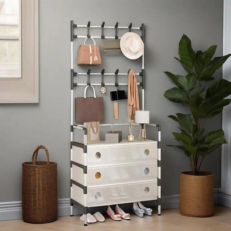 PERCHERO ORGANIZADOR COLGADOR DE 4 NIVELES PARA ROPA Y ZAPATOS - 9