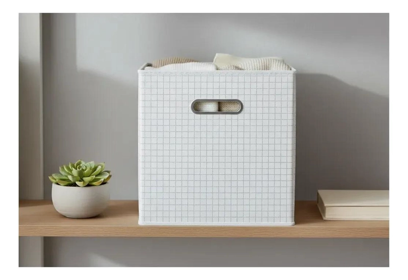 CAJA ORGANIZADORA PLEGABLE DE TELA TNT PARA ROPA 31X31X31CM - 1