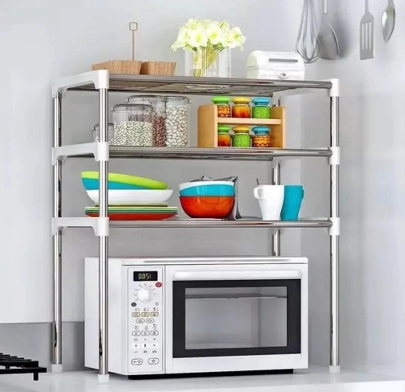 ESTANTE ORGANIZADOR MULTIUSO DE COCINA PARA MICROONDAS DE 3 NIVELES - 2